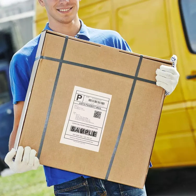 Parte inferior de la etiqueta autoadhesiva térmica a prueba de aceite, resistente al agua y a los arañazos, de tamaño personalizado, color amarillo