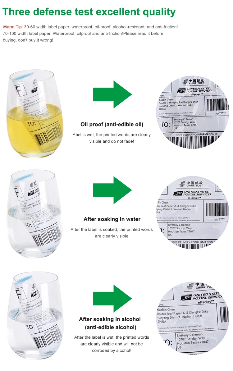 Precio de fábrica blanco 4x6 etiqueta de envío térmico etiqueta adhesiva de carta de porte rollo de etiqueta adhesiva térmica directa