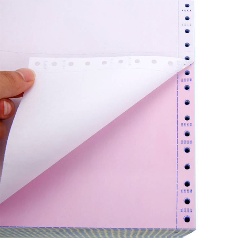 Papel autocopiante para impresión de formularios por ordenador, color blanco, amarillo, azul y rosa continuo, papel NCR