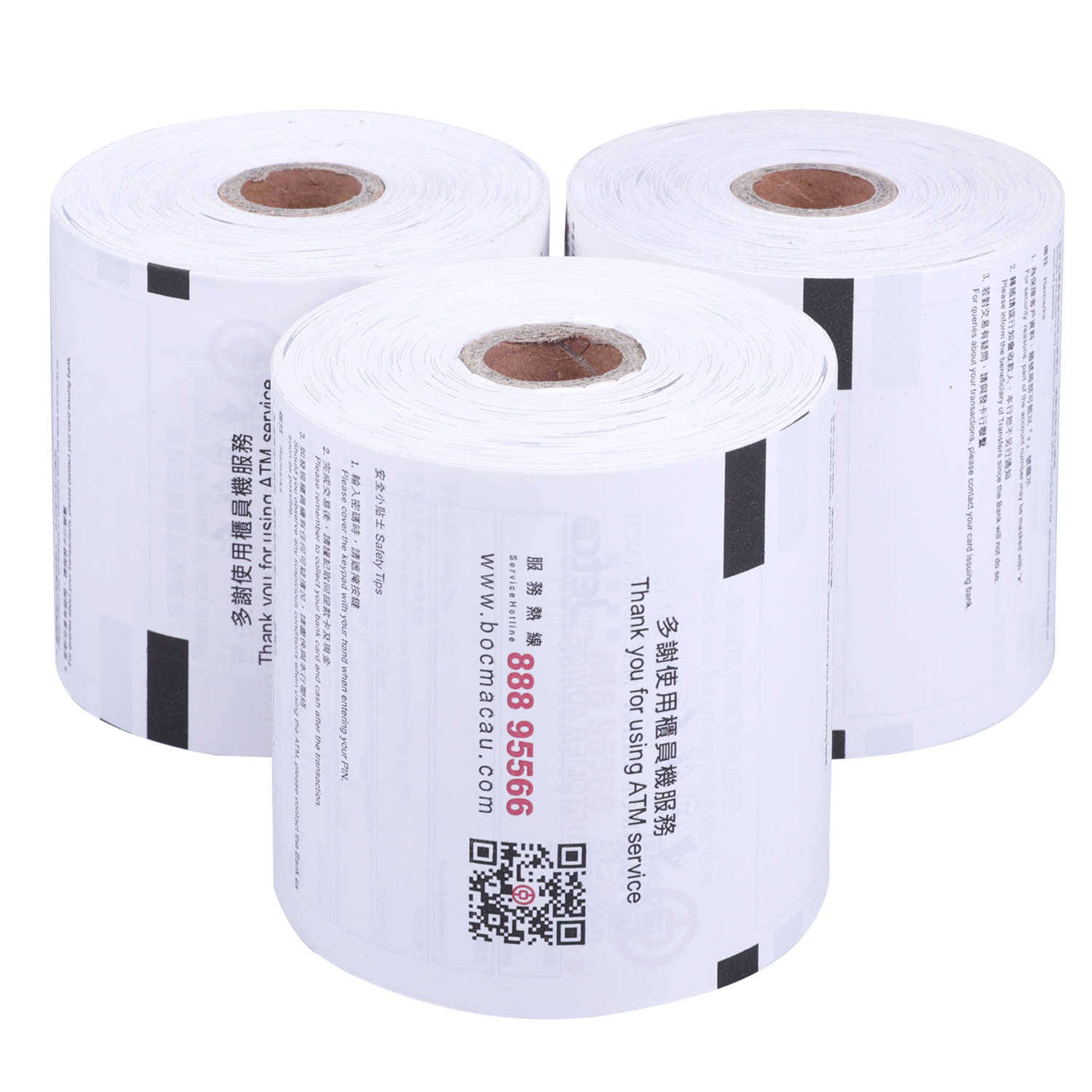 Diversas especificaciones 3 1/8' papel térmico del cajero automático del papel del recibo del cajero automático