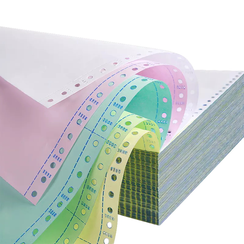 Papel autocopiante para impresión de formularios por ordenador, color blanco, amarillo, azul y rosa continuo, papel NCR