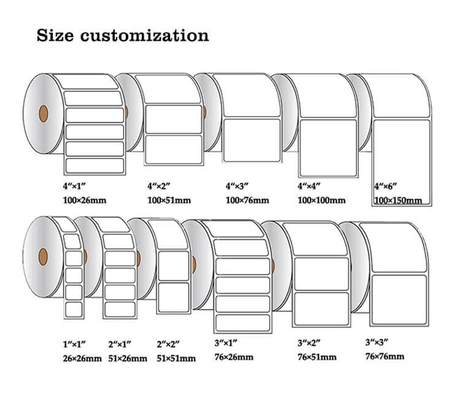 Papel adhesivo, pegatinas térmicas personalizadas, rollo de etiquetas térmicas directas 4x6, 100x150, etiquetas de envío, rollo de etiquetas de código de barras de impresión