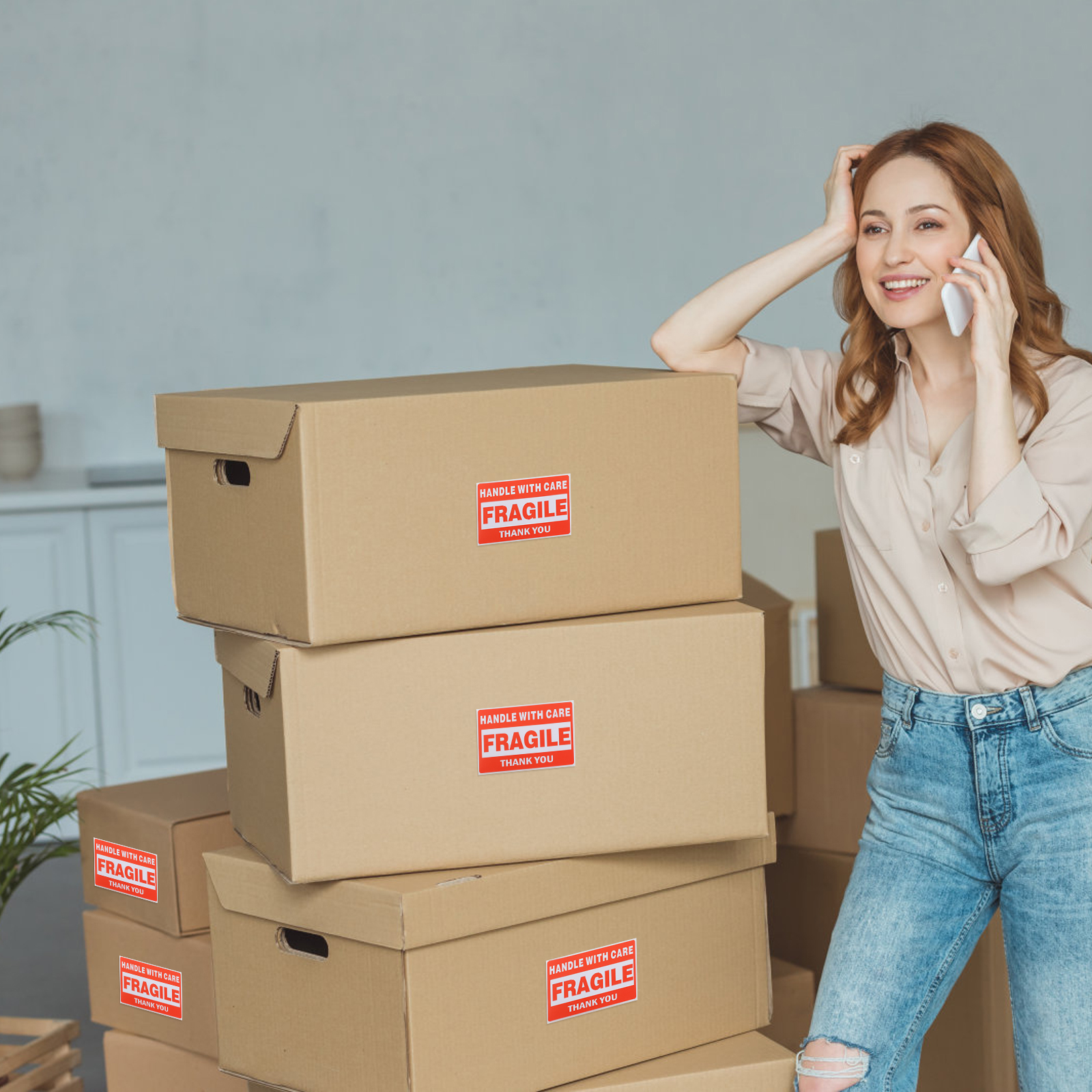 Respetuoso con el medio ambiente Manipular con cuidado Advertencia Embalaje Etiqueta de envío Etiqueta frágil